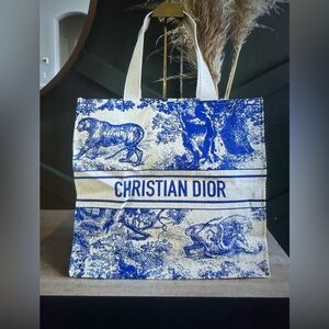 Christian Dior Blue and Cream Dioriviera Tote Bag